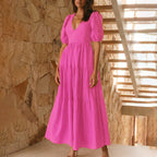 Follow My Lead Tiered Maxi Dress Baby Pink
