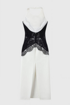 Kellan Crepe And Lace Open Back Maxi Dress