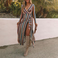Jiya Satin Striped Twist Front Maxi Dress FINAL
