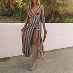 Jiya Satin Striped Twist Front Maxi Dress FINAL