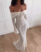 Daysi Off Shoulder Lace Maxi Dress