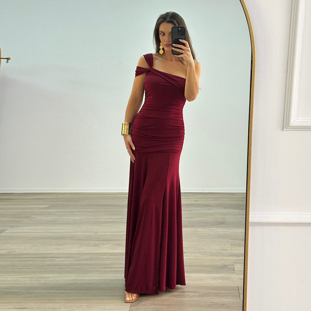 Elara Maxi Dress Maroon