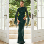 Long Sequined Party Evening Gown Dress