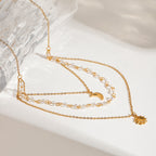 Stainless Steel Star Moon Fringe Choker Necklace
