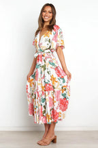 Taylen Satin Floral Cutout Maxi Dress FINAL