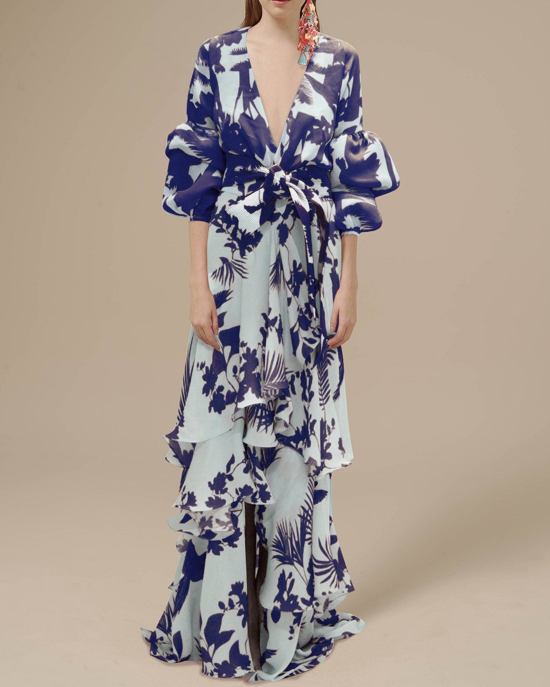 Erica Boutique Printed Chiffon Party Dress Evening Wear Edit