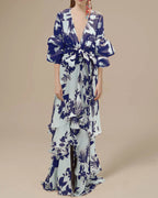 Eugenia Exclusive Printed Chiffon Party Dress Chic Silhouette Collection