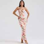 Georgina Elevated Women's Floral Satin Maxi Dress Everyday Luxe Edit