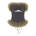 Montserrat Faux Fur Halter Top
