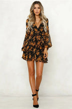 Frosted Cranberry Floral Chiffon Babydoll Dress