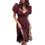 Katia Effortless Women's Floral Shirt Puff Sleeve Midi Dress Everyday Luxe Edit