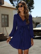 Sequel Bell Sleeve Tie Dress Navy