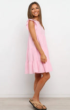 Innocence Linen Blend Babydoll Dress Lavender FINAL