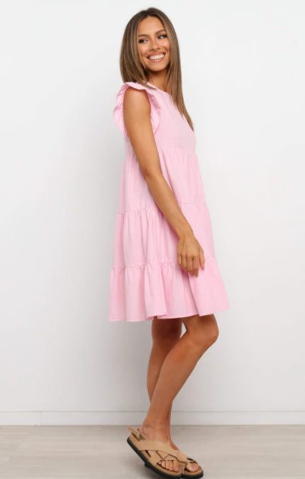 Innocence Linen Blend Babydoll Dress Lavender FINAL
