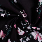 Farhan Floral Strapless Smocked Maxi Dress Black