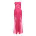 Tube Top off Neck See through Tied Slim Fit Dress for
