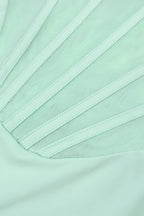 Gened Green Ribbon Sheer Chiffon Maxi Dress