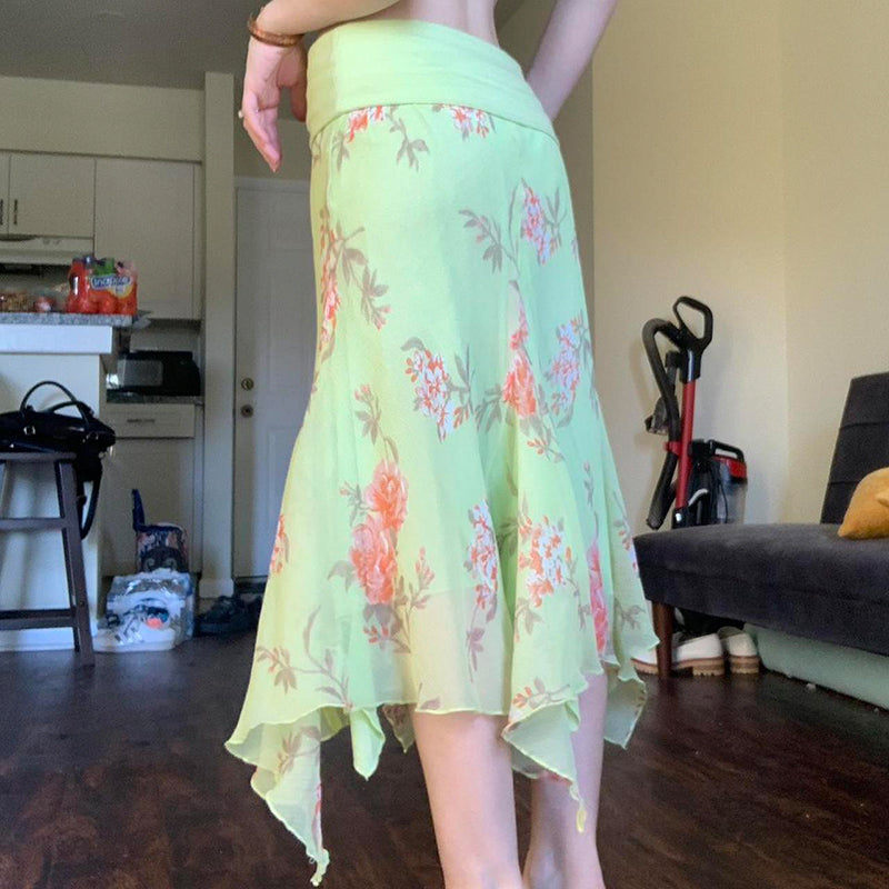 Aries Floral Mesh Skirt