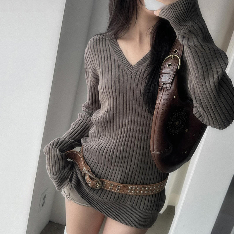 Kyra Wool V-Neck Sweater Top