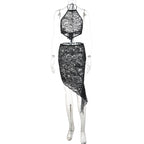 Lace Asymmetrical Two-Piece Skirt Set