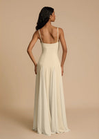 Oyster Bloom – Spaghetti Strap Cream Maxi Dress