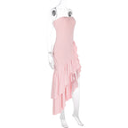 Ladies' sexy off shoulder, sexy off shoulder strapless, hip hugging, irregular wave fashion party dress