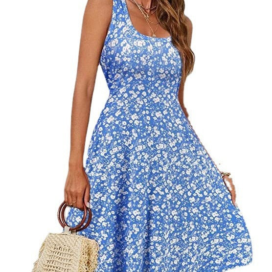 Katia Minimalist Women's a Line Dress with Floral Pattern and Wide Skirt Elevated Occasion Wear