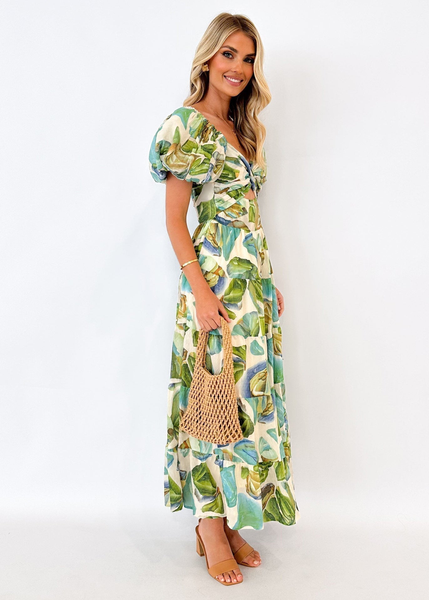 Nora Boutique Dress with Puff Sleeves Premium Wardrobe Essential