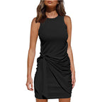 Rosalía Exclusive Women's Sleeveless Twisted Draped Mini Dress Everyday Luxe Edit