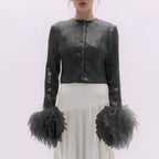 Feather Sequin Cardigan