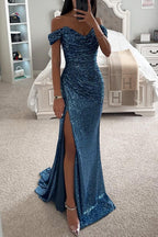 Women's new party sequins split fishtail dress INS casual tube top fashion dress women