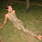 Savannah Leopard Print Halter Dress