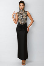Calissa Embroidered Sequinned Floral Maxi Dress