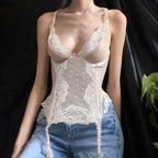 Elvia Sheer Lace Bustier Top