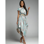 Zaida Elevated Women's Asymmetric Midi Dress with Unique Print Boutique Collection
