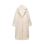 Athalia Double-Breasted Long Teddy Coat