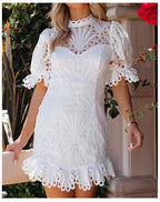 Champs lys������������������������������������es Embroidered Lace Dress