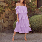 Inez Tiered Plisse Midi Dress FINAL