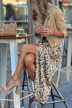 Fashion Suede Lapel Long Sleeve Motorcycle Jacket