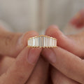 Crown Shape White Cut Zirconia Ring