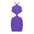 Irregular Asymmetric Summer Women Halter Cross Hollow Out Cutout Backless Dress
