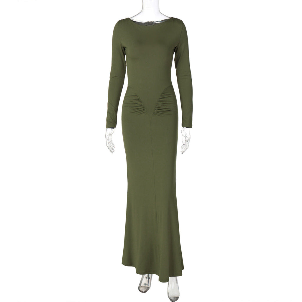 Mildred Pleated Long Sleeve Dress