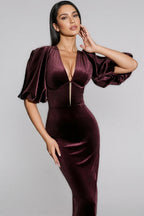Ryla Burgundy Backless Maxi Dress