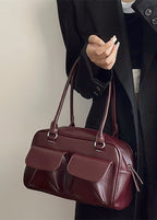 Skyline Pocket Duo - Structured Shoulder Bag with Double Front Pouches