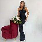 Dress Tube Top Solid Color Patchwork Slim SFit Long Dress