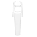 Suit Casual High End Two Piece Set Cropped Outfit Long Sleeve Stretch Dress Bandage Dress