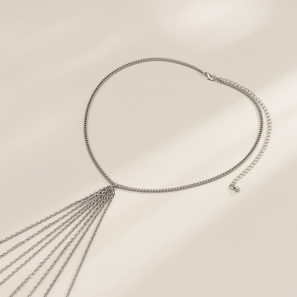 Sexy Minimalist Multi Layer Tassel Chest Body Chain