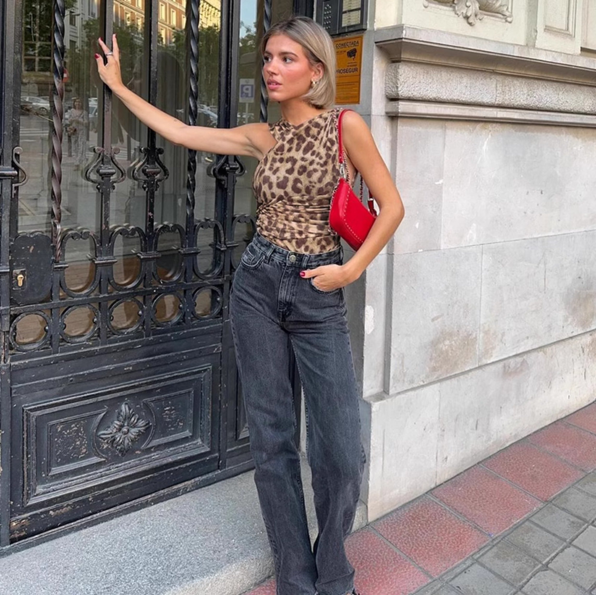 Posey Leopard Print Slant Bodysuit