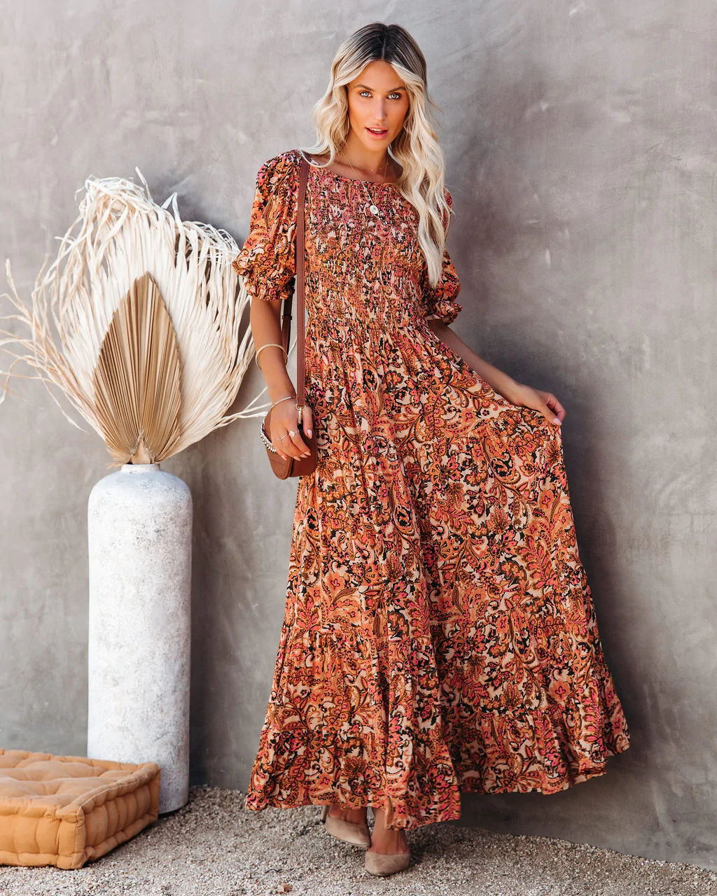 Anella Smocked Floral Maxi Dress