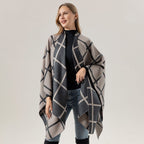 Bestselling Sidetied Plaid Split Cape Warm Crossborder Scarf